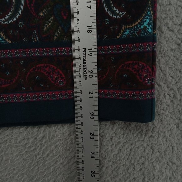 Talbots Skirt Womens 14P Petite Paisley Black Maroon Workwear Business Classic - Picture 3 of 8